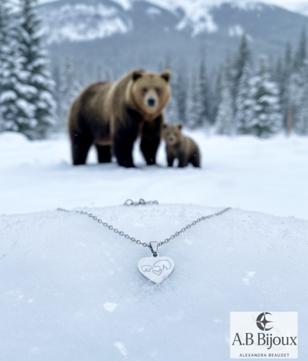 Collier Mama Bear ( Maman et bébé ours )