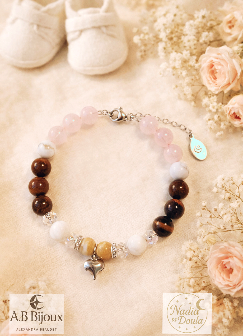 Bracelet de pierres ( avec coeur )