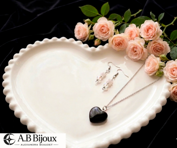 Collier Mama et Boucles d'oreilles ( Argent )