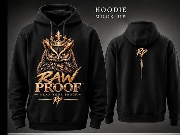 Black hoodie gold owl