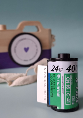 Unieke cadeaubon voor fotoshoot, verpakt als echt fotorolletje