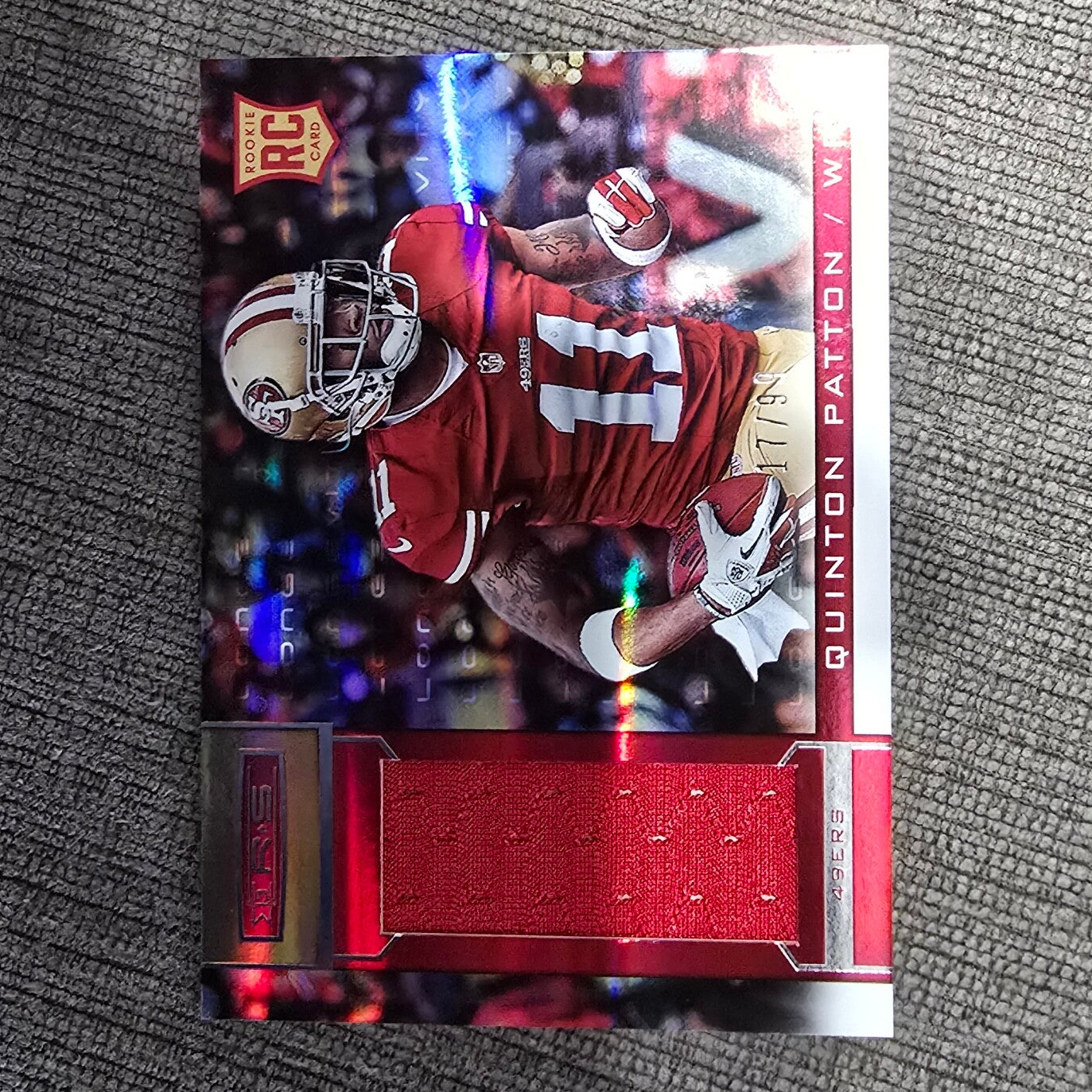 Game worn Jersey. Quinton Patton 2013 Panini  Rookie and Stars #17/99