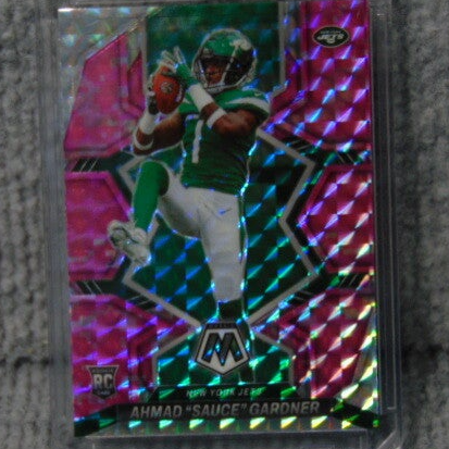 Panini Mosaic Pink Refractor 2022 Rookie Ahmad Sauce Gardner Card