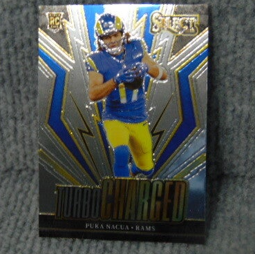 2023 Panini Select Turbo Charge Puka Nacua Rookie Card.