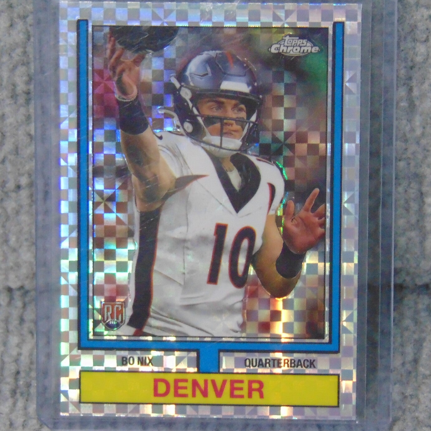 Topps Chrome, 2024 BO NIX (RC) X-Factor Refractor. Field goal series.