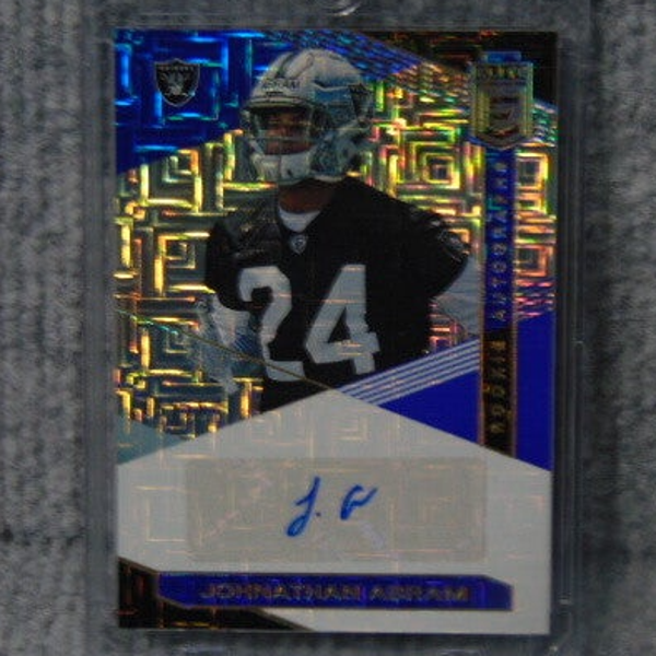 VERY RARE!!!!! 2019 Paninu Donruss Elite. Johnathan Abram Rookie Autograph. Card# RA-JA