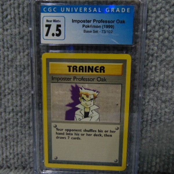 CGC Universal Grade (7.5) 1999 Trainer Card, Imposter Professor Oak