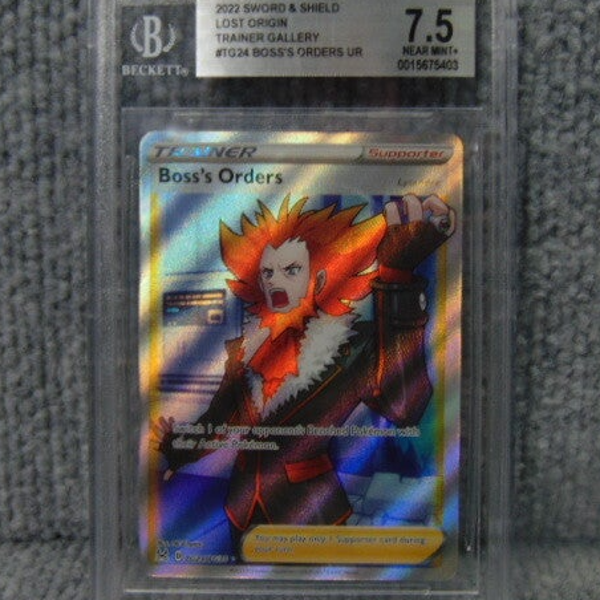 2022 Becket 7.5 Boss's Orders Trainer Card Full Art Holo.