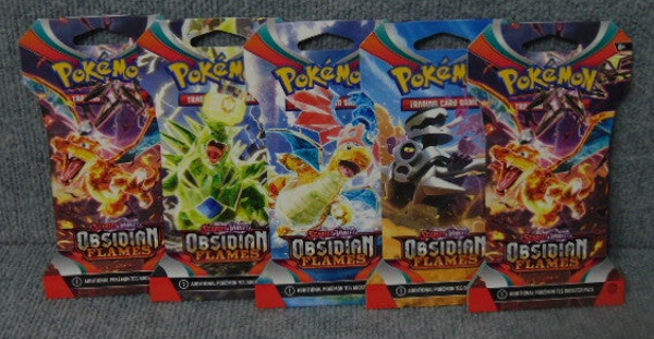 5 Factory Sealed Packs S&V Obsidian Flames- Sleeved Booster Pack.