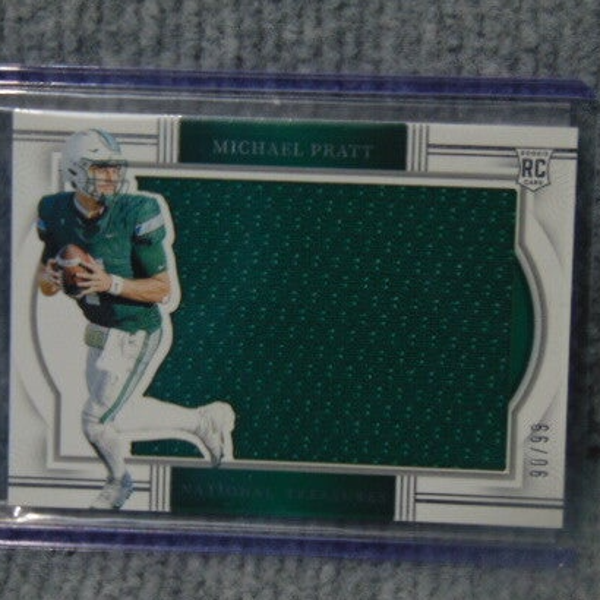 2024  Panini National Treasures Michael Pratt (RC) Jersey Insert.