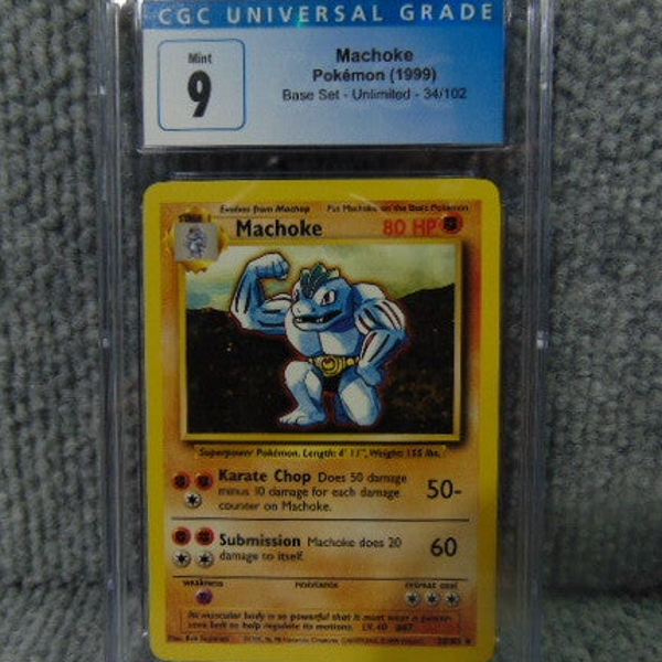 1999 CGC Universal (Grade 9) Machoke Base Unlimited Card #34/102