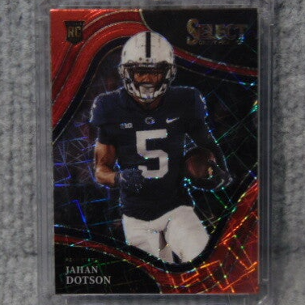 2022 Panini Select Jahan Dotson Rookie Red Lazer Prizm Card #196