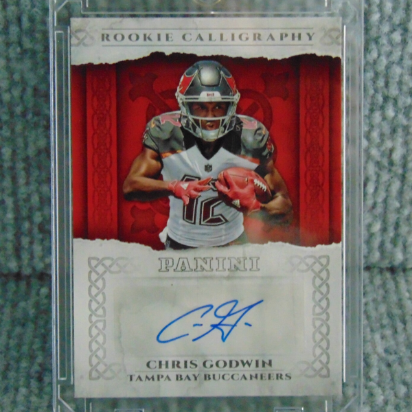 2017 Panini Calligraphy Chris Godwin Rookie Autograph Card. #RC-CG