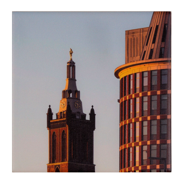 Siem Clerx tegeltje 15*15cm 'gouden beeld in 't zonlicht