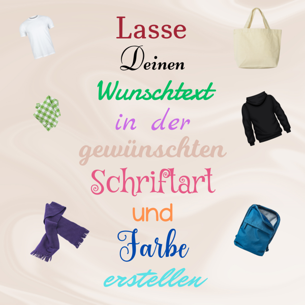 Schriftzug nach Wunsch mit Textilfolie zum Selberaufbringen