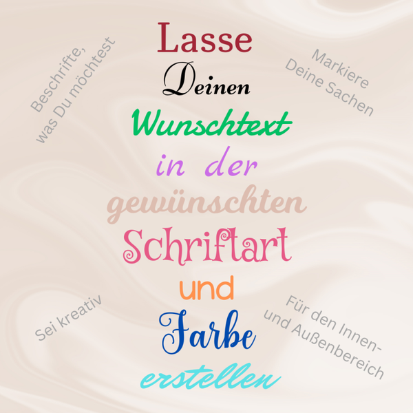 Schriftzug nach Wunsch mit Vinylfolie zum Selberaufbringen