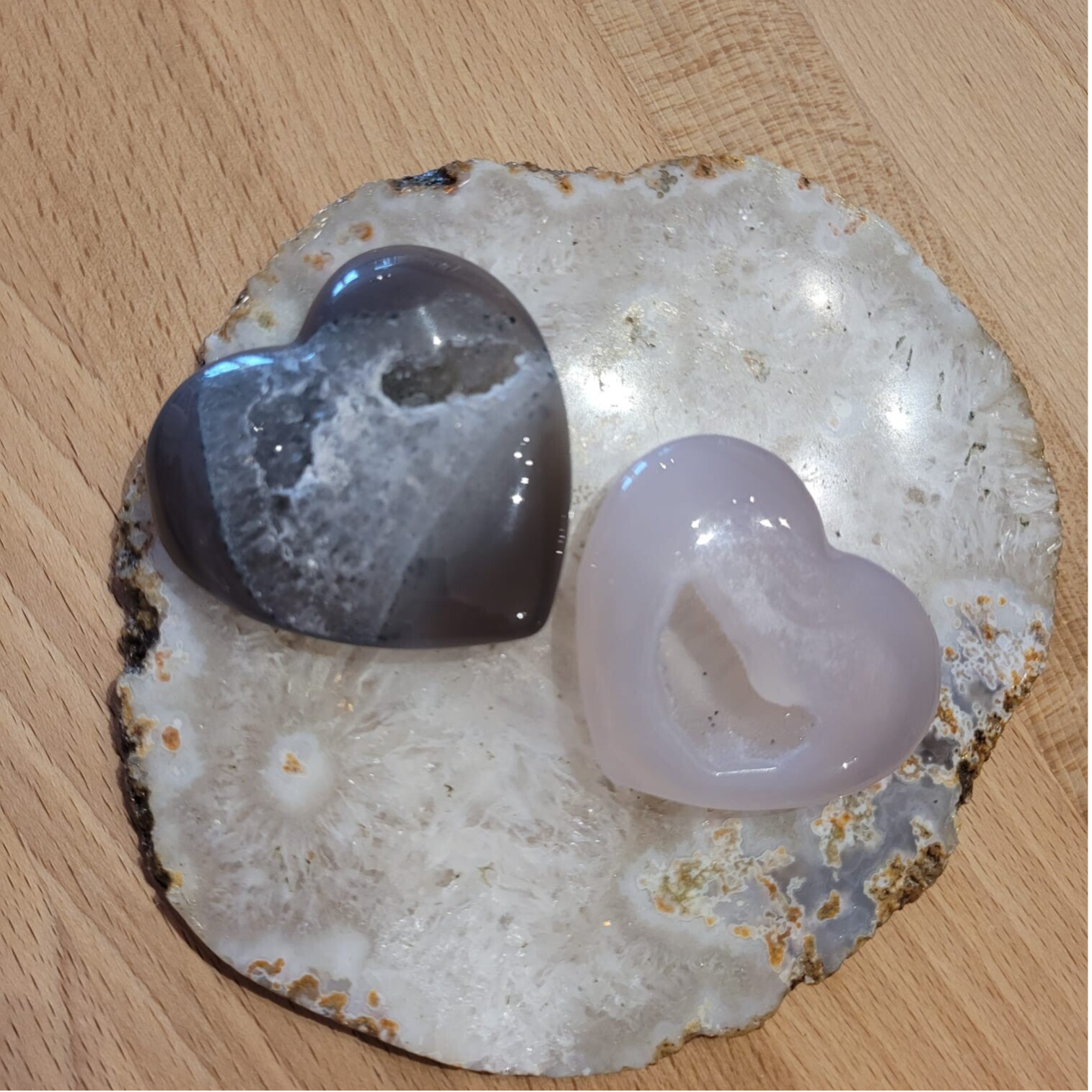 Agaat Hart met Kristalisatie