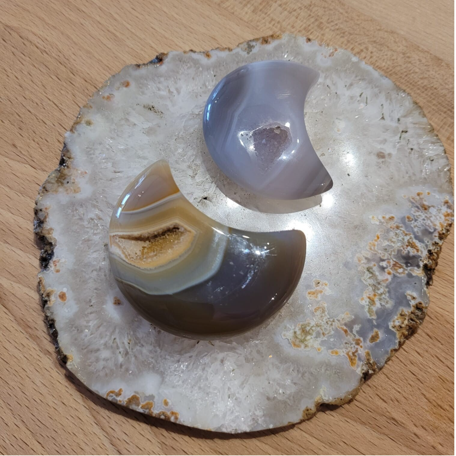 Maan Agaat met Kristallisatie