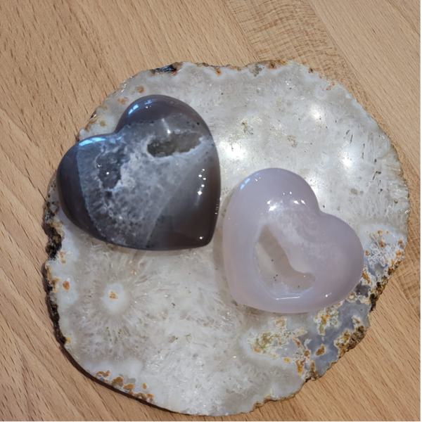 Agaat Hart met Kristalisatie