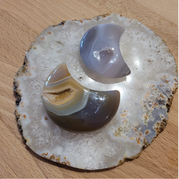 Maan Agaat met Kristallisatie