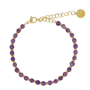 Gouden Amethist Armband - Verstelbaar en Elegant