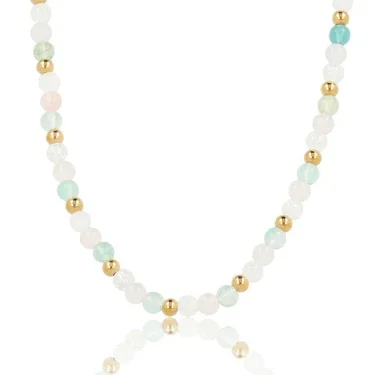 Kralenketting met Verschillende Edelstenen - Rose Quartz, White Quartz & Fluorite