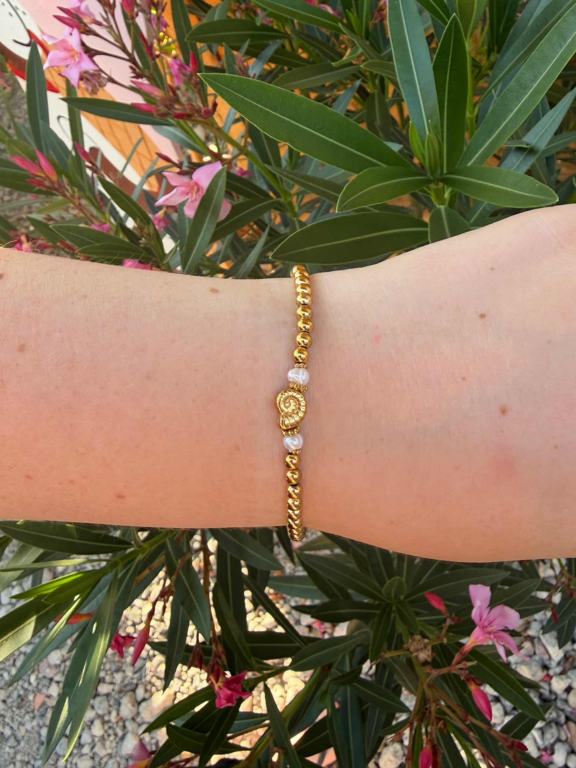 Beaded Stretch Shell Gold