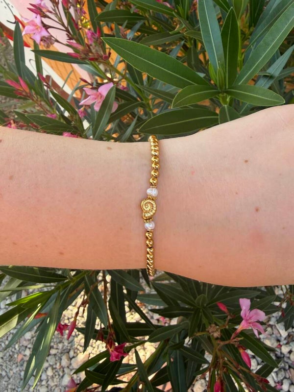 Beaded Stretch Shell Gold