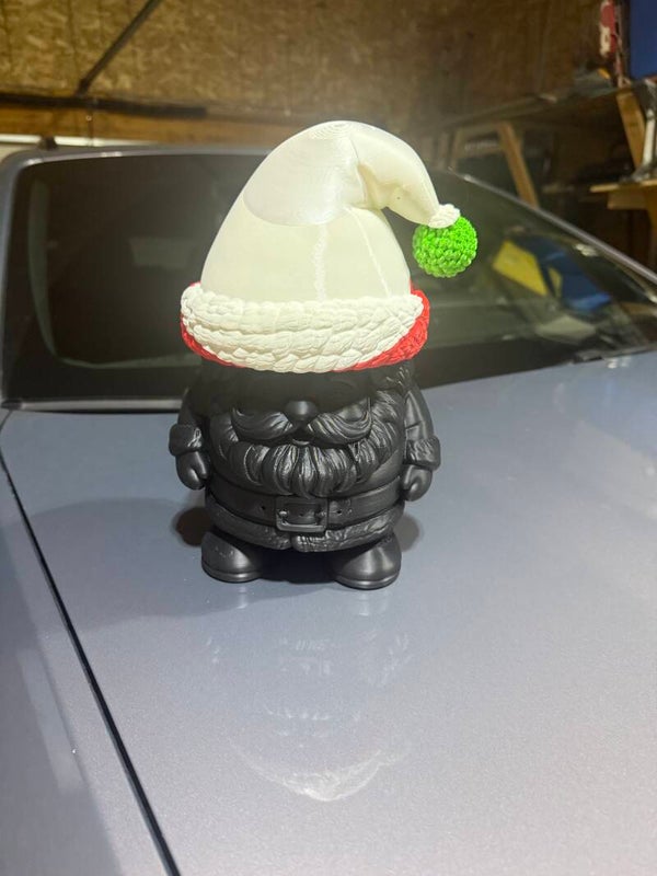 Santa container and hat lid