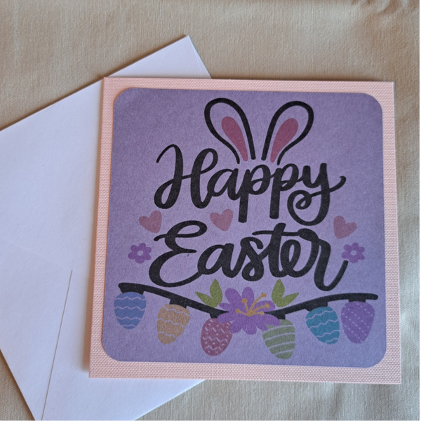 Carte happy easter rose