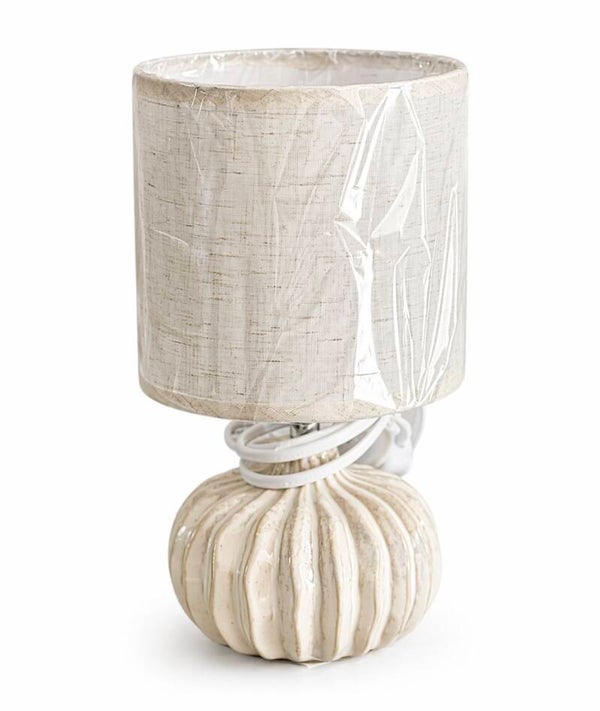 LETI Tafellamp met kap – beige keramiek (compact)