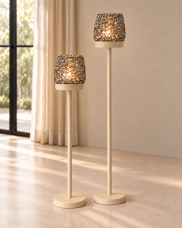 Vloerkandelaar Set Beige – Windlichten naar keuze | Vanaf € 81,00