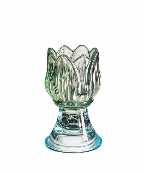 Emmy kandelaar – groen/blauw glas