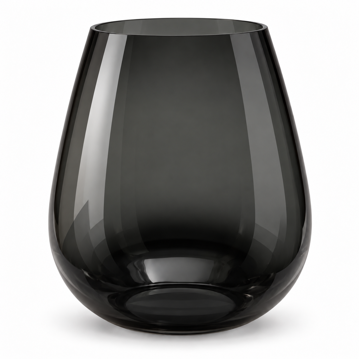 Vaas zwart rookglas – 28 cm