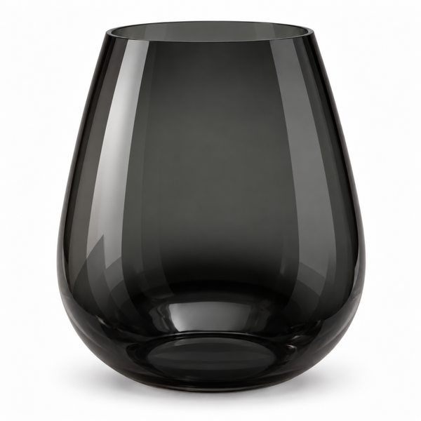 Vaas zwart rookglas – 28 cm