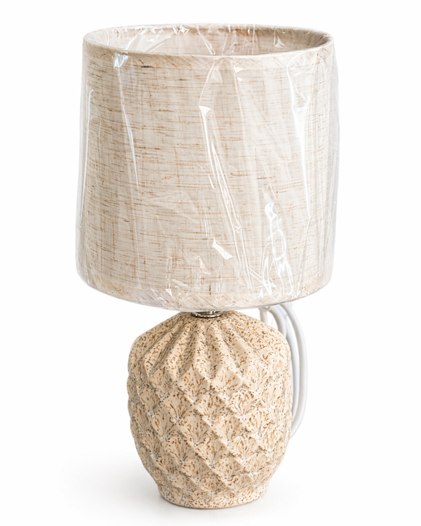 LETI Tafellamp met kap – beige keramiek