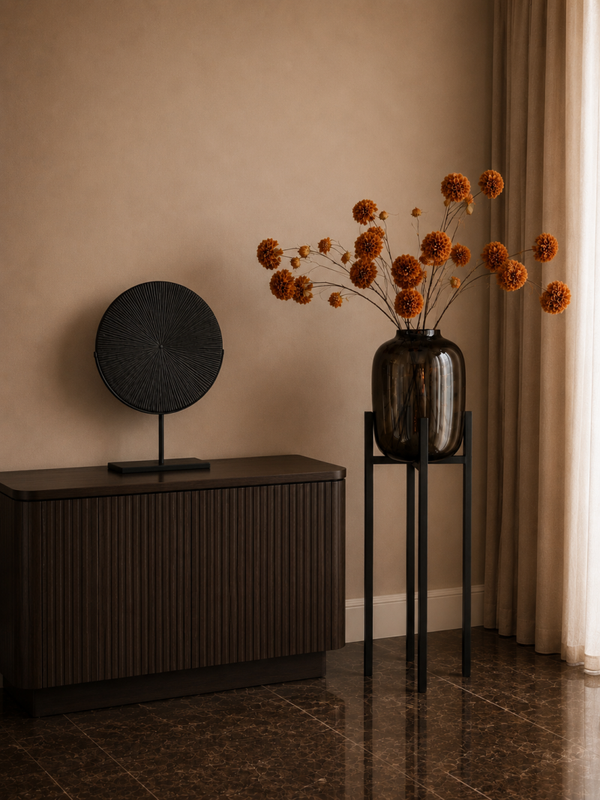 LOFT42 Burst Ornament op Voet – Zwart Metaal
