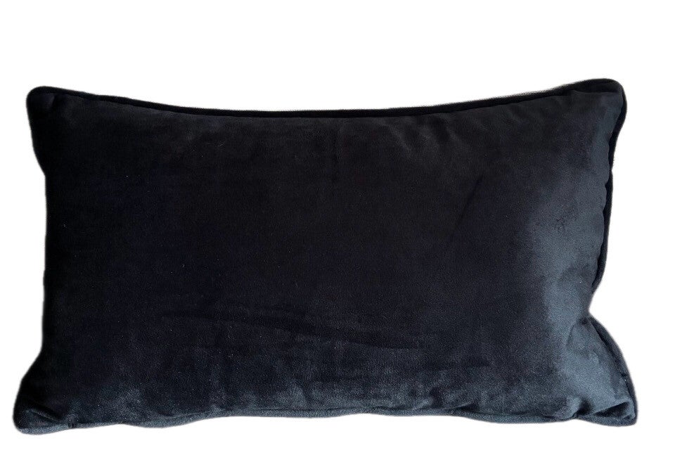 Zwart sierkussen 30 x 50 cm
