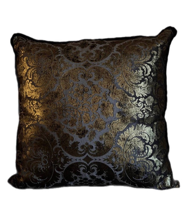 Zwart sierkussen met goudmotief 45 x 45 cm