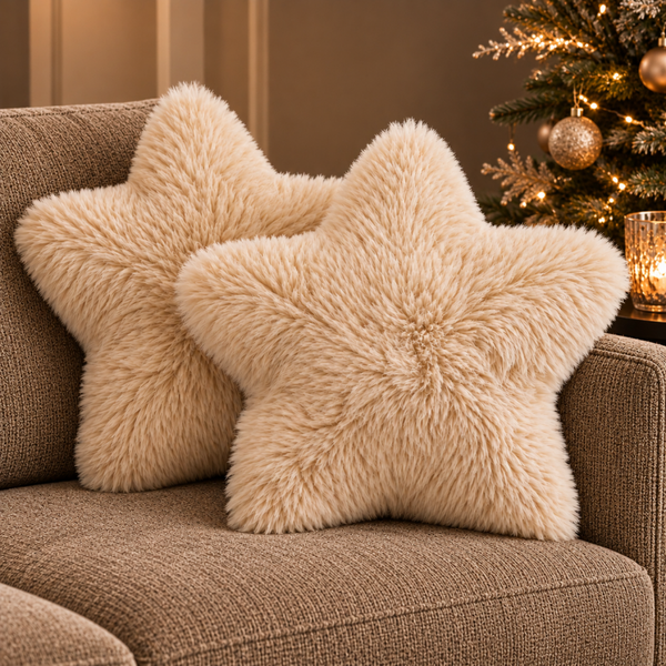 Fluffy Sterkussen Sterre – Bleached Sand