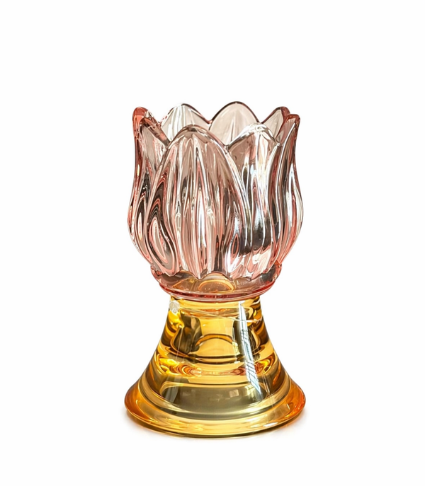 Emmy kandelaar – roze/goud glas