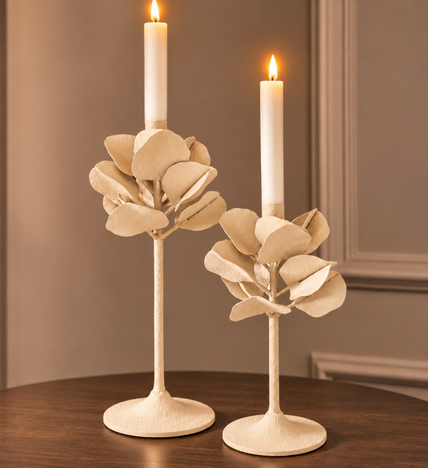 Dazz Bloemkandelaars Beige – Set M & L