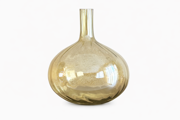 Luxe Amber Vaas met smalle hals