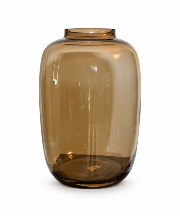 Glazen vaas amber/bruin smoke – 38 cm