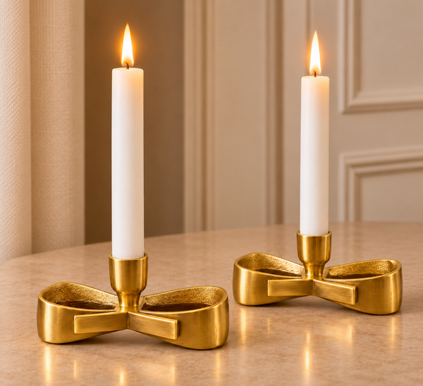 Kandelaar Strik Goud – Luxe Kaarsenhouder