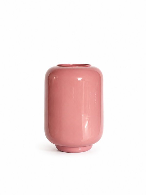 Lichtroze Glazen Vaas – Rond Design