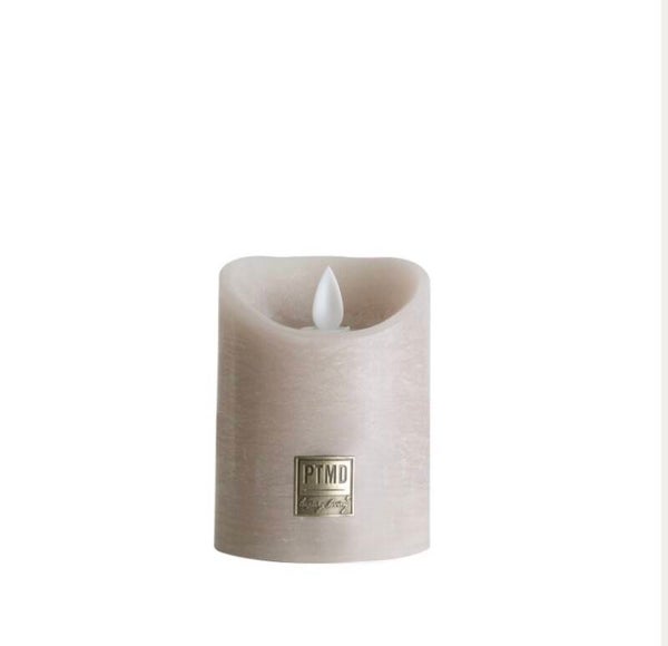 PTMD Collection LED licht kaars beweegbare vlam beige S
