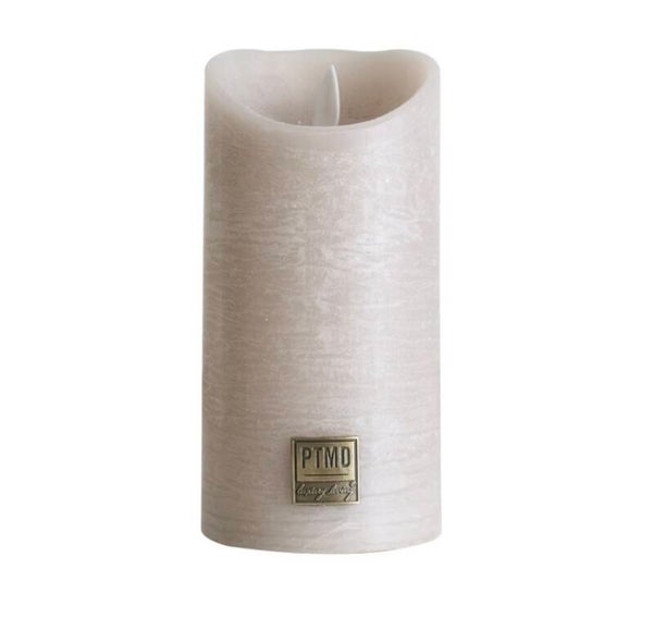 PTMD Collection LED licht kaars beweegbare vlam beige M