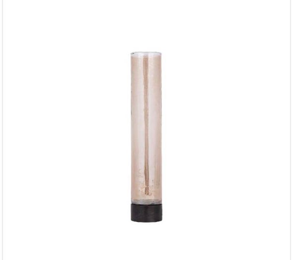 Keylan Brown luster glass vase mango wood base M