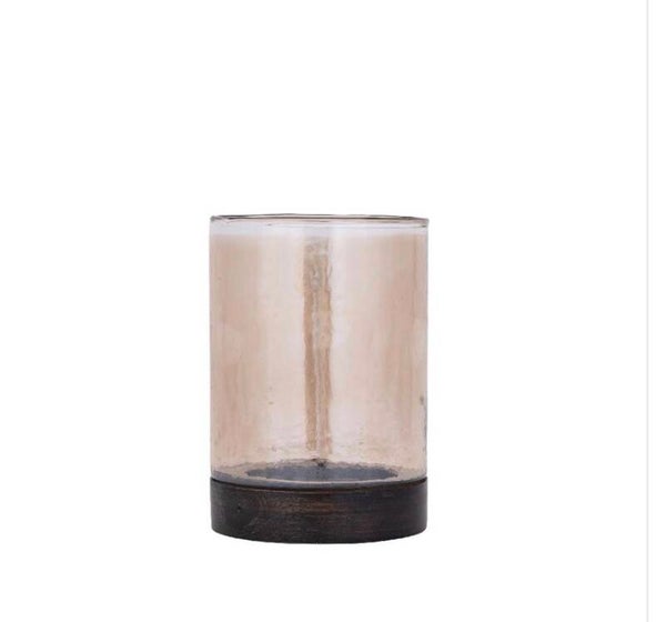 Keylan Brown luster glass stormlight wooden base L